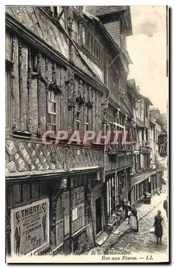 CPA Lisieux Le Manoir de la Salamandre Rue aux Fevres 