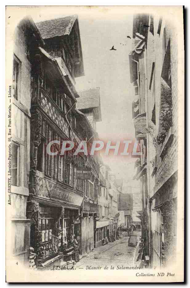 Lisieux — Manoir de la Salamandre — Albert Ghente, Librairie-Papeterie, 10, Rue Pont-Mortin