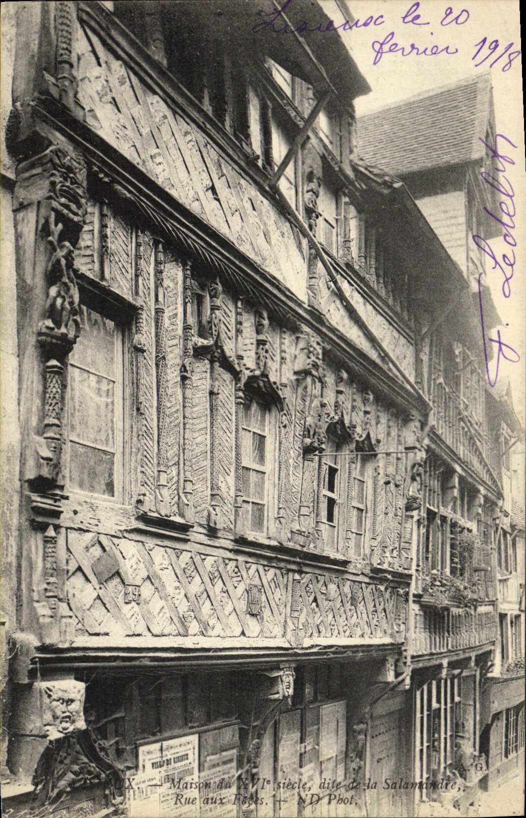 Lisieux — Haus des 17. Jahrhunderts, genannt Salamandre, Rue aux Rôdes — F. Ledelit