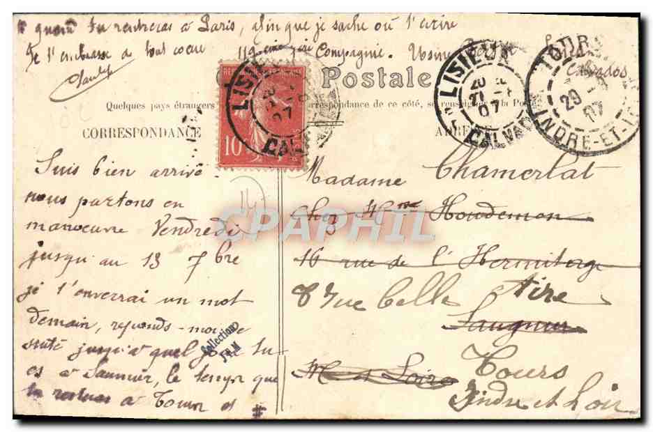 CPA Lisieux Place Victor Hugo — Verso