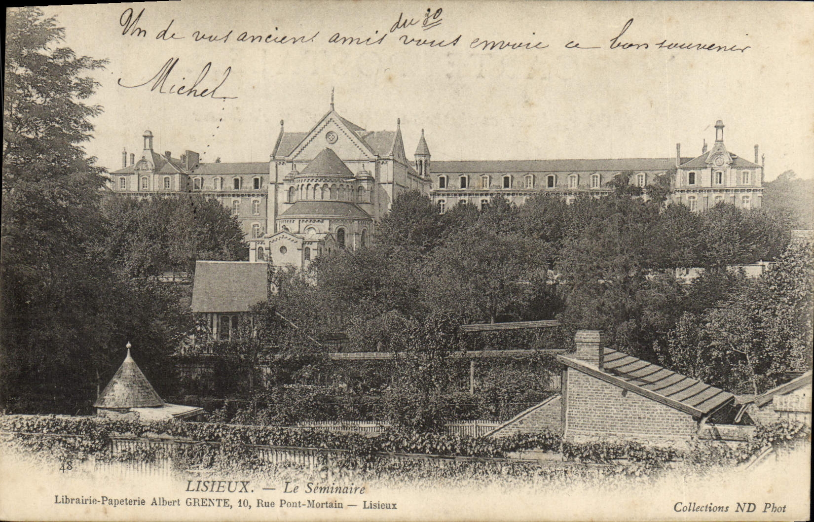 Lisieux — Le Séminaire — Librairie-Papeterie Albert GRENTÉ, 10 Rue Pont-Mortain — Collections ND Phot