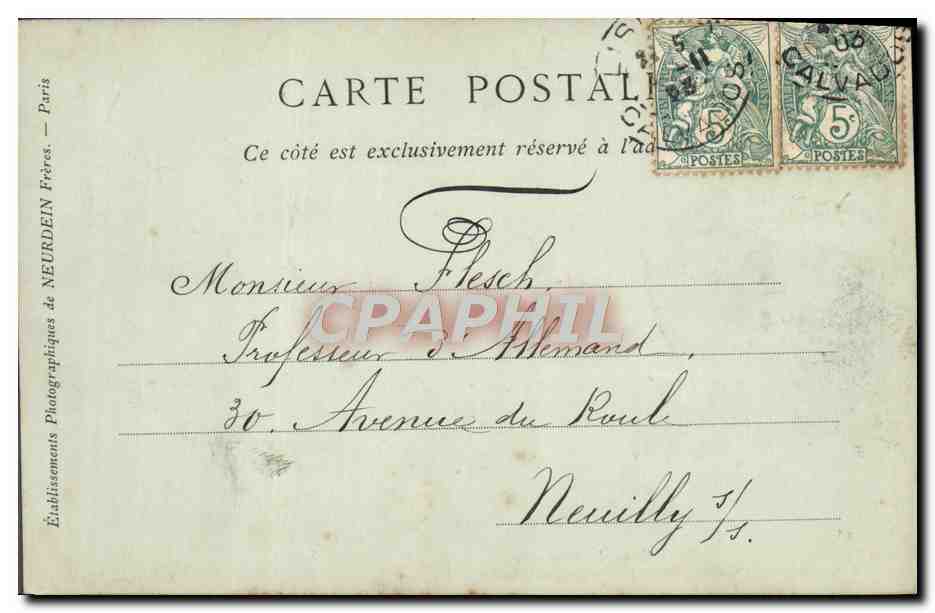 Lisieux — Le Séminaire — Librairie-Papeterie Albert GRENTÉ, 10 Rue Pont-Mortain — Collections ND Phot — Verso