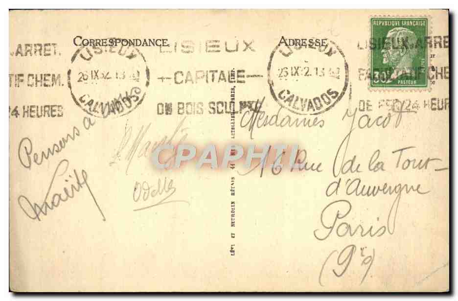 CPA Lisieux La Rue de la Paix  — Rückseite
