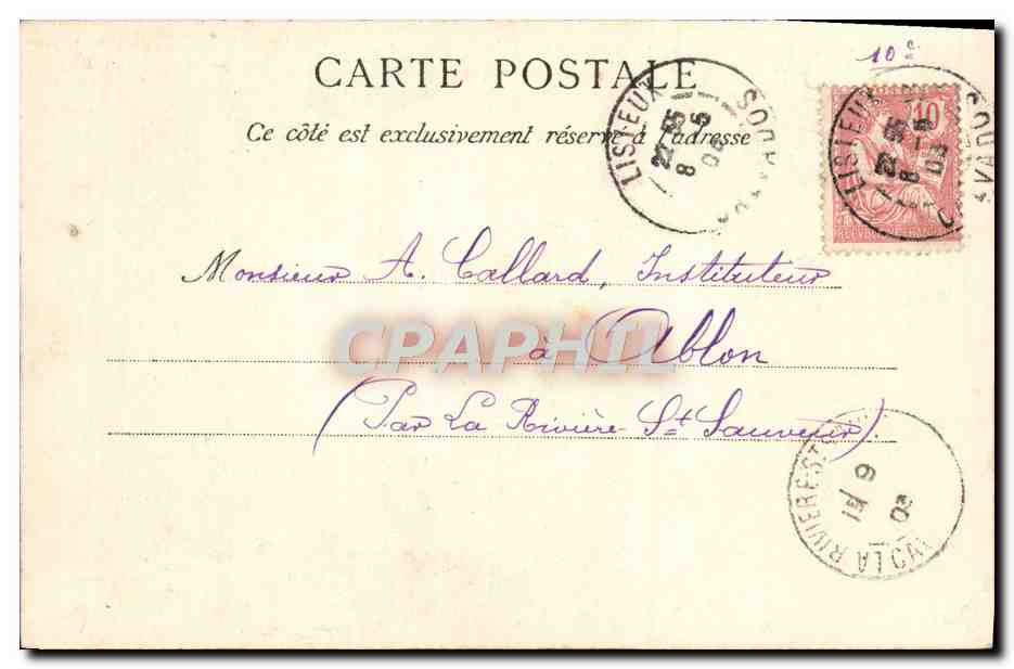 Lisieux — Rue aux Févres — La C.P.A. Paris — Verso