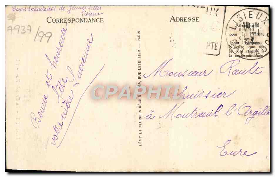 Lisieux - La Grande Rue - LL — Verso