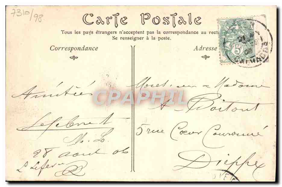 CPA Caen La Tour Le Roi et le Clocher de Saint Pierre  — Verso