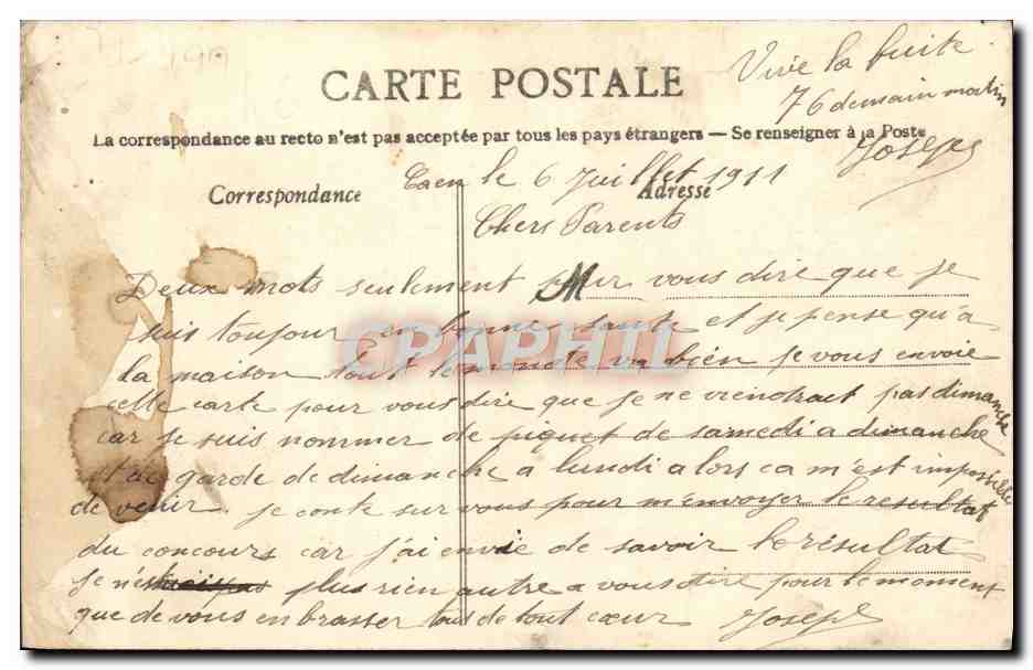 CPA Caen Musee des Antiquaires  — Verso