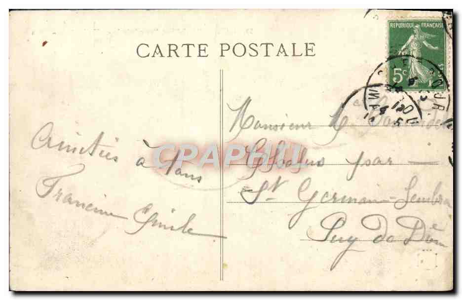 CPA Caen L'Hotel Dieu Vue generale et l'Eglise Saint Gilles  — Verso