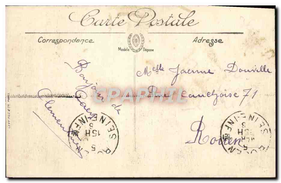 CPA Caen Vue generale sur l'Abbaye aux Dames  — Rückseite