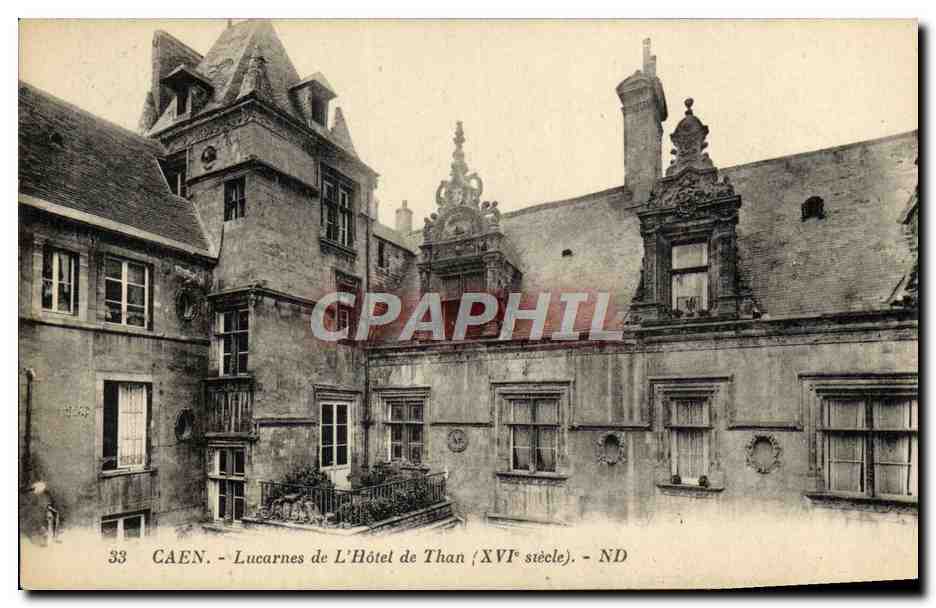 CPA Caen Lucarnes de L'Hotel de Than