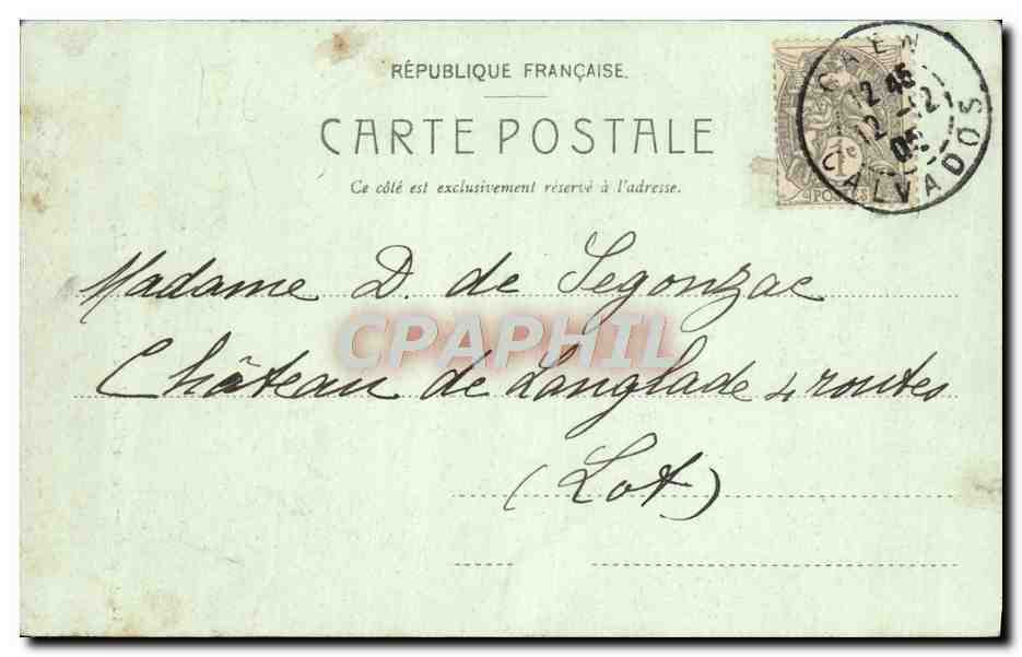 CPA Caen Ancien Hotel de la Monnaie  — Verso