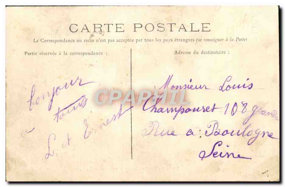 CPA Caen La Prairie Champ de course Hippisme  — Verso