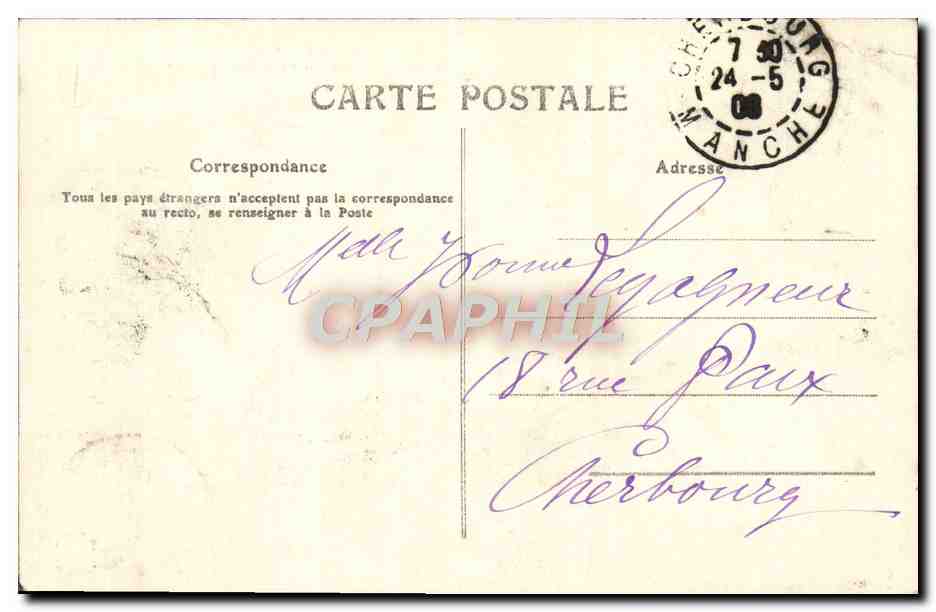 CPA Caen Ancien des Ducs Ecole Normale d'institutrices  — Verso
