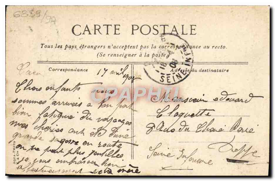 CPA Caen Eglise de la Trinite  — Verso