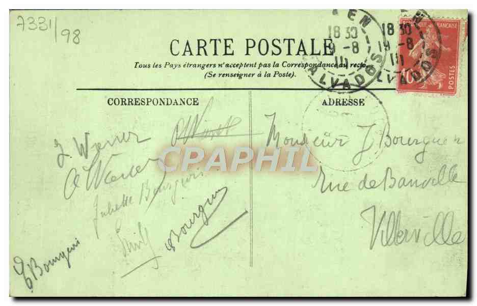 CPA Caen L'Abbaye aux Dame et l'Hotel Dieu  — Rückseite
