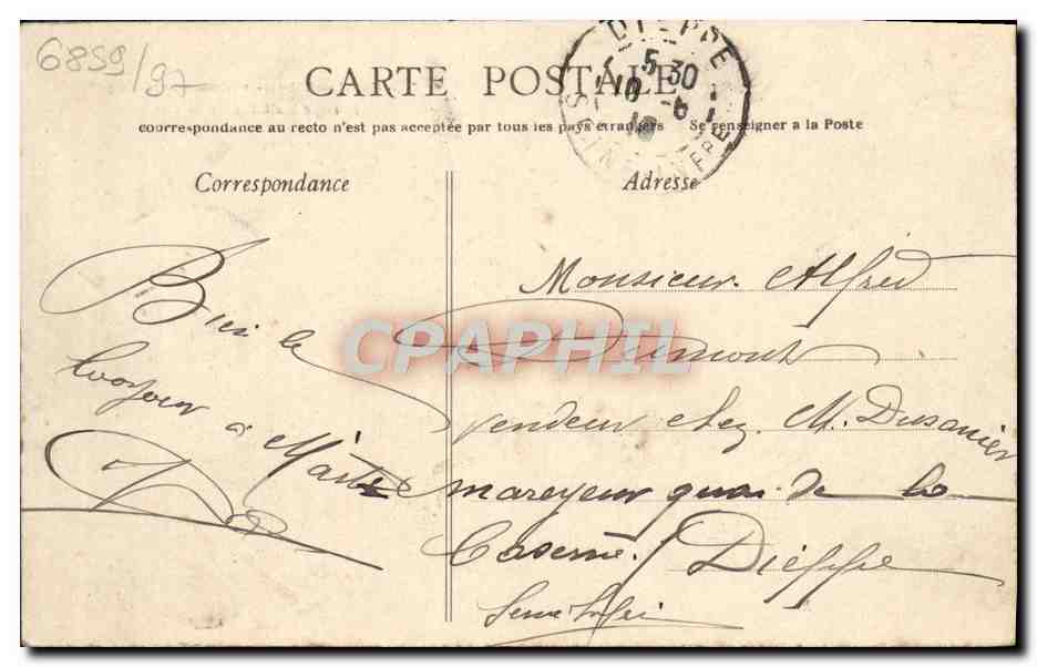 CPA Caen Abbaye aux Dames  — Verso