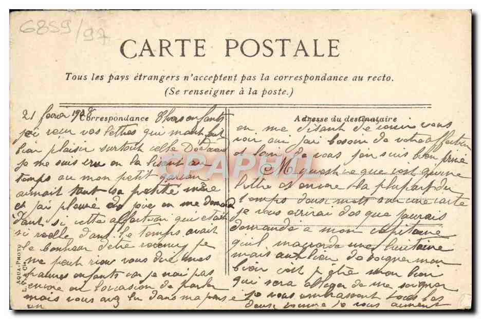 CPA Caen Eglise St Etienne Le lycee — Rückseite