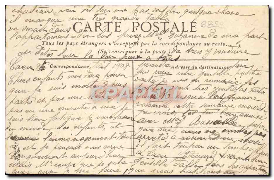 CPA Caen Eglise St Etienne Abbaye aux Hommes Cote de l'abside et le lycee — Verso
