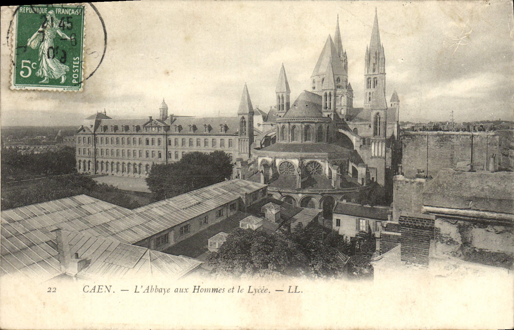 CPA Caen L'Abbaye aux Homes et le Lycee