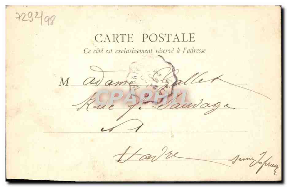 CPA Caen Eglise de Vaucelles  — Verso