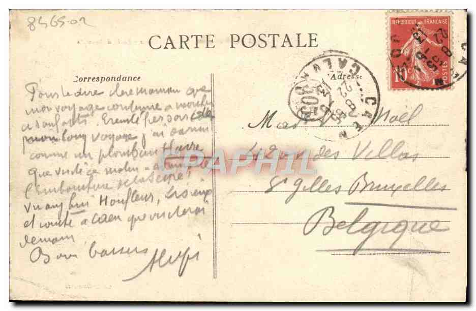 CPA Caen Caserne du Chateau Porte de Secours  — Verso