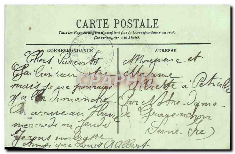 CPA Caen Le Chateau Porte de Secours Soldats Militaria — Verso