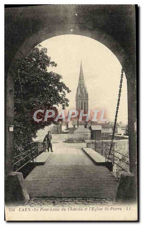 CAEN - Le Pont-Levis du Château et l'Église St-Pierre - L.I. - n°232