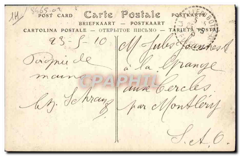 CPA Caen Le Clocher Saint Pierre Vue prise du Chateau — Verso