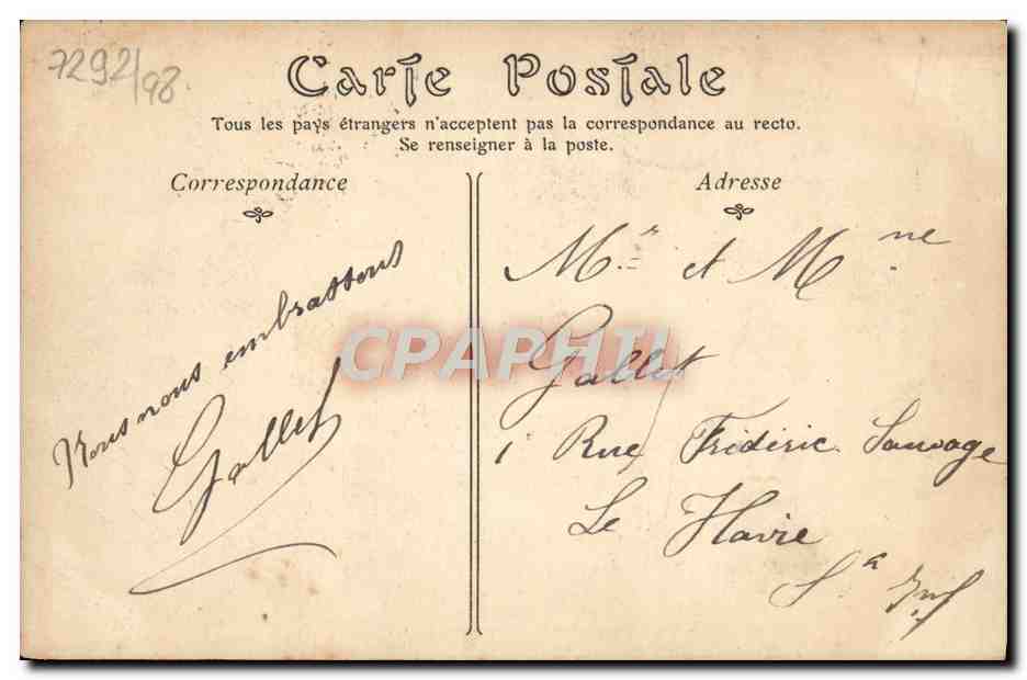 CPA Caen Porte principlae du Chateau Caserne Lefebvre Soldats Militaria — Verso