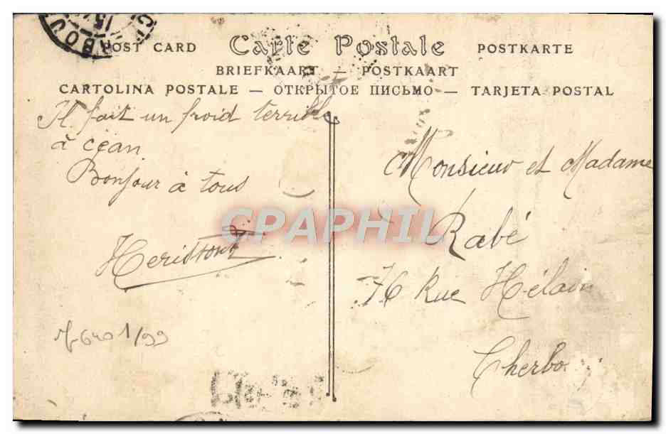 CPA Caen Porte principlae du Chateau Caserne Lefebvre Soldats Militaria — Verso