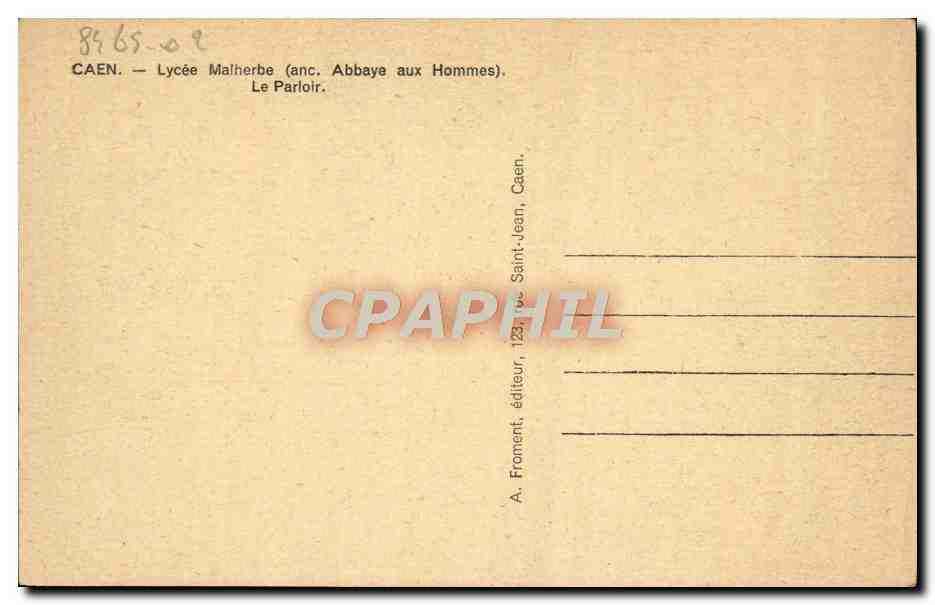 CPA Caen Lycee Malherbe Le Parloir  — Verso