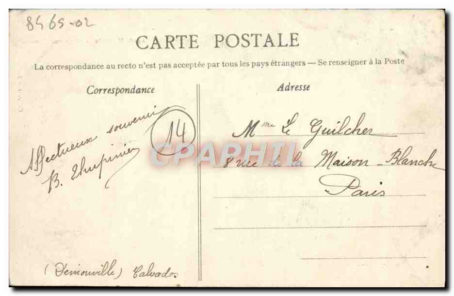CPA Caen Lycee Malherbe Abbaye aux Hommes  — Verso