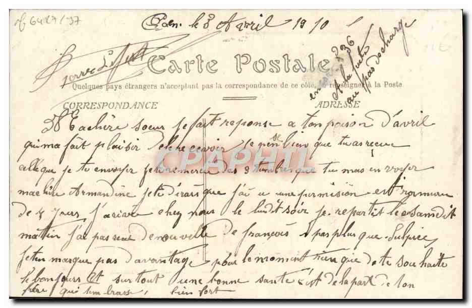 Caen — L'Abbaye aux Dames — Éditeur non identifié, n° de série 15 — Rückseite