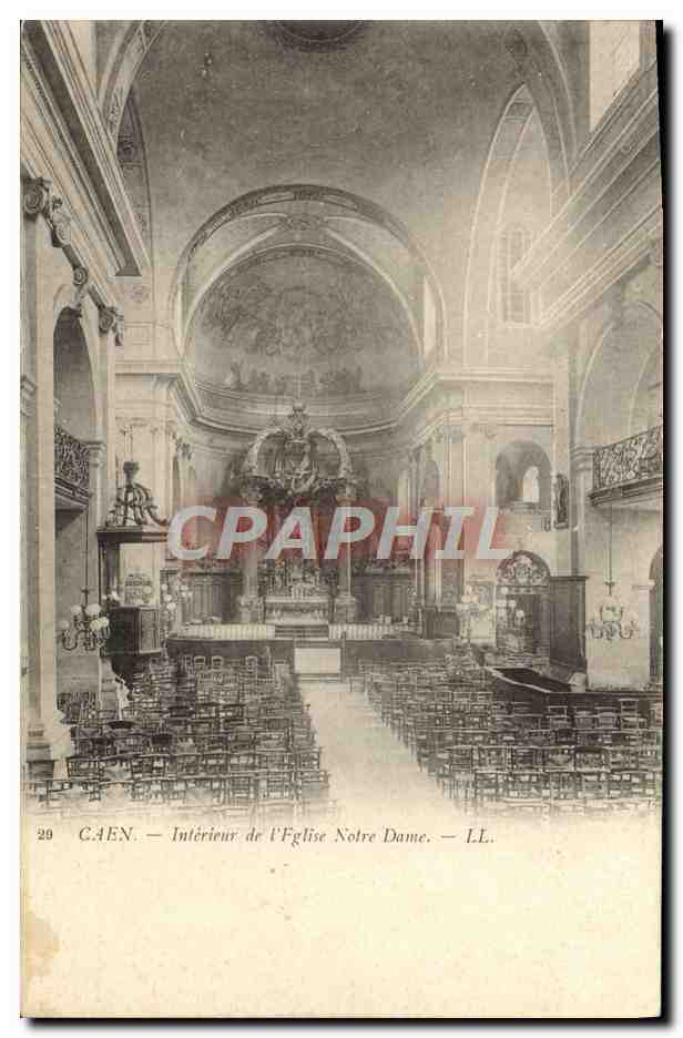 CPA Caen interieur de l'eglise notre dame