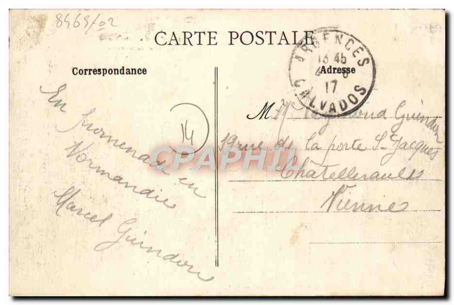 CPA Caen Notre dame eglise de la gloriette — Verso