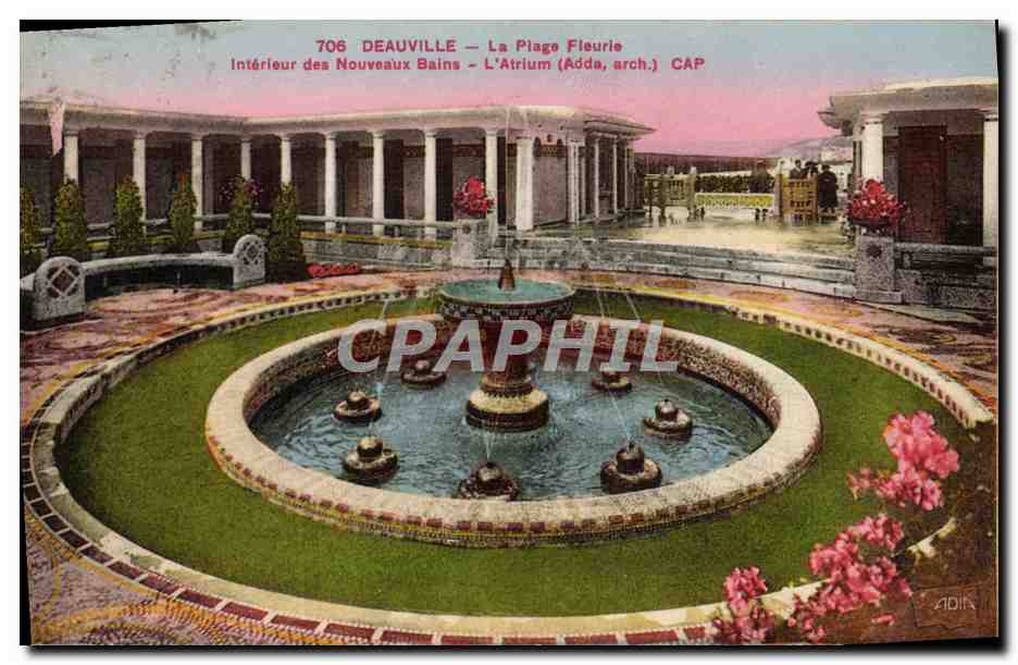 Deauville — La Plage Fleurie — Intérieur des Nouveaux Bains — L'Atrium (Adda, arch.) CAP