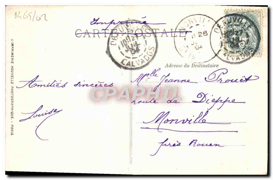 CPA Deauville Le bassin des yachts et le phare — Verso