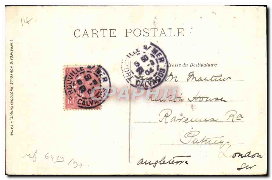 CPA Deauville Le bassin des yachts et le phare — Verso