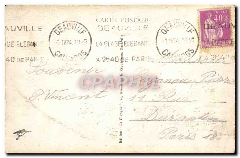 Deauville, la Plage Fleurie — Le Nouveau Bassin — Édition 'La Plage Elegante' n°46 — Verso