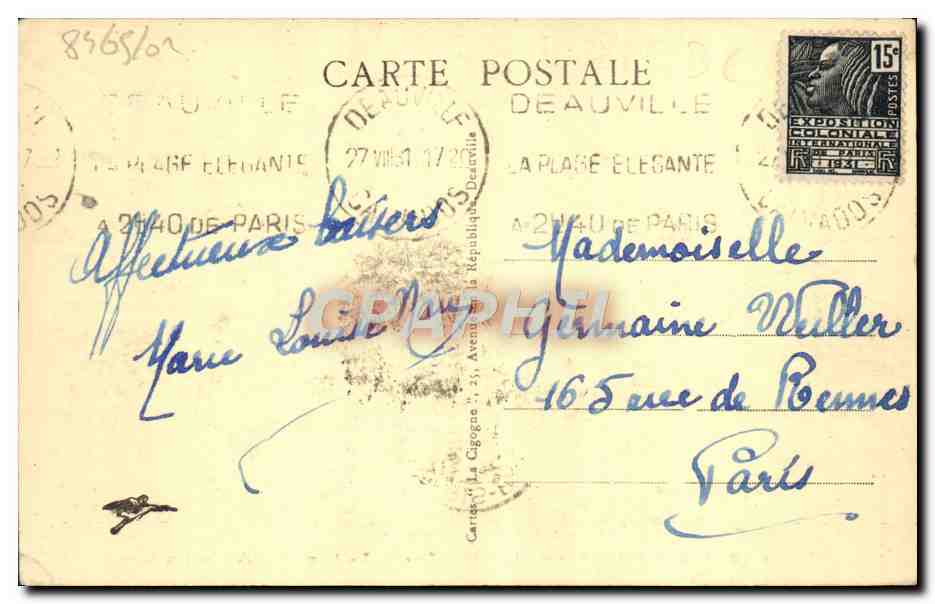 Deauville, la Plage Fleurie — Le Nouveau Bassin — éditeur non visible, n° 46 — Verso