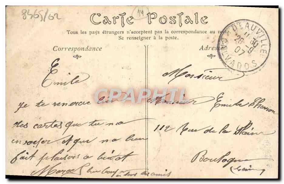 CPA Deauville Sur mer les bassins Bateaux — Verso
