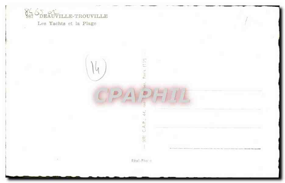 Deauville-Trouville — Les Yachts et la Plage — C.A.P. n° 8669 — Rückseite