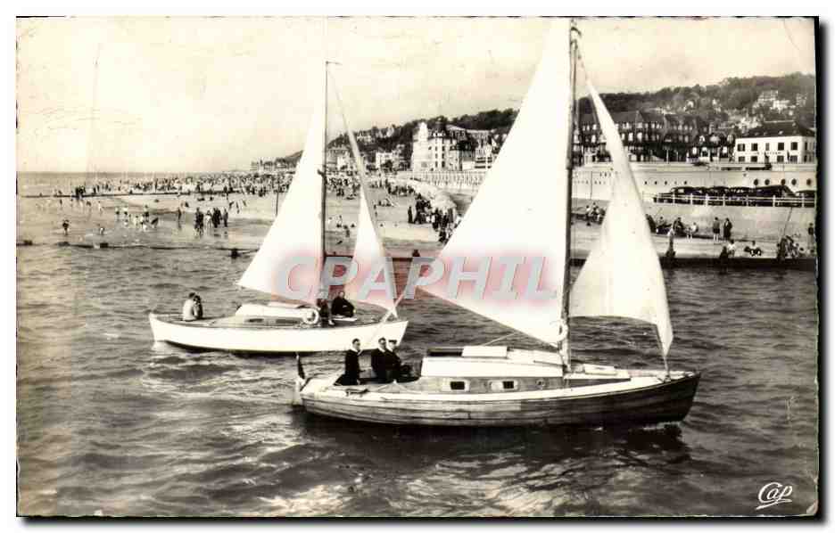 Deauville-Trouville — Voiliers rentrant dans le Bassin — C.A.P. (60) Réal-Photo