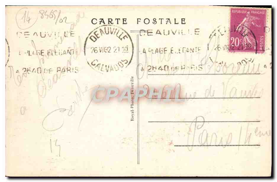 Deauville-Plage-Fleurie — Le Concours d'élégance devant le Casino — Verso