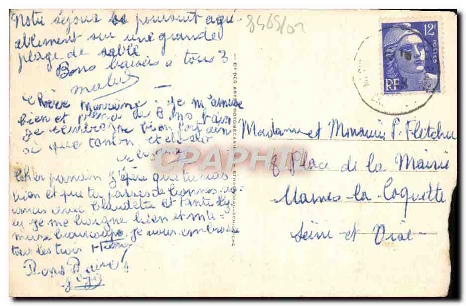 CPA Deauville Plage Fleurie le casino et les parterres fleuris — Verso