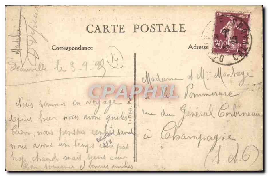 CPA Deauville Les courses Les tribunes Chevaux Hippisme — Rückseite