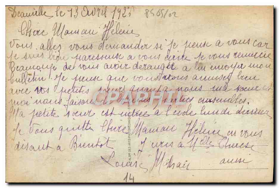 Deauville — La Plage Fleurie — L'Église et le Monument aux Morts — CAP, n°241 — Rückseite