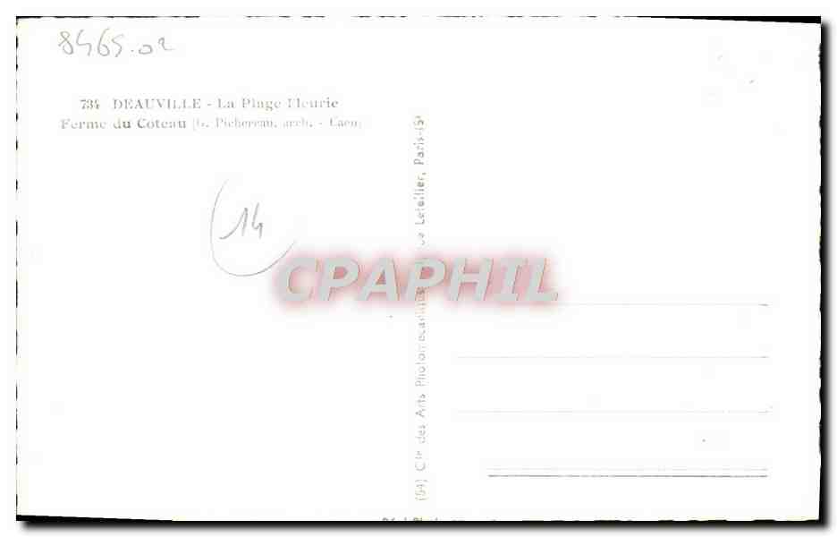 Deauville - La Plage Fleurie — Ferme du Coteau — Cie des Arts Photographiques, Paris — Back