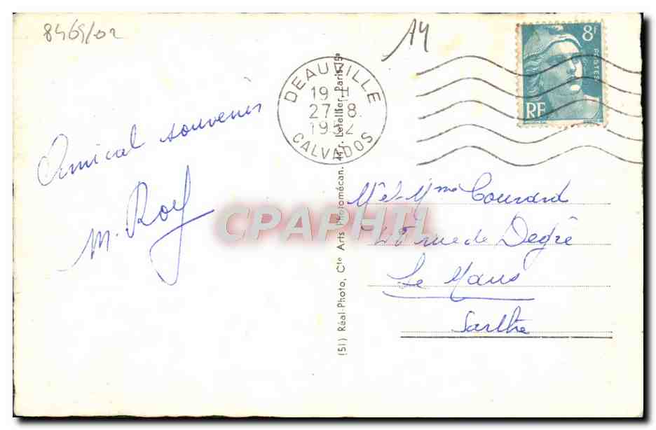 Deauville - La Plage Fleurie - Le Normandy Hôtel — CAP, n° 279 — Verso