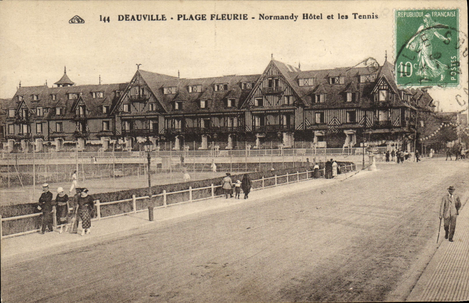 Deauville - Plage Fleurie - Normandy Hôtel et les Tennis — éditeur : Cie. L'Académie des Arts, Strasbourg, n° 144